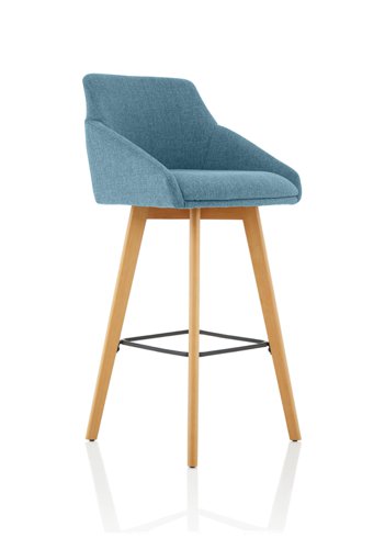 KCUP1949 Carmen Bespoke Quench Fabric Wooden Leg High Stool