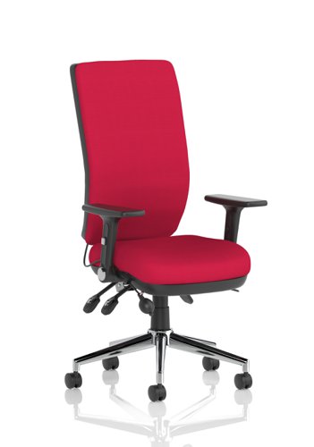 Chiro High Back With Height Adjustable And Folding Arms Bespoke Colour Back And Seat Bergamot Cherry