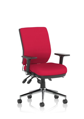 Chiro Medium Back With Height Adjustable And Folding Arms Bespoke Colour Back and Seat Bergamot Cherry