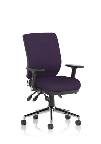 Chiro Medium Back With Height Adjustable And Folding Arms Bespoke Colour Back and Seat Tansy Purple