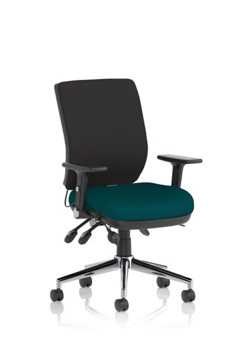 Chiro Medium Back With Height Adjustable And Folding Arms Bespoke Colour Seat Maringa Teal