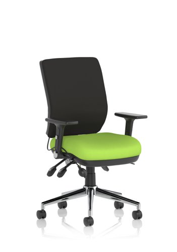 Chiro Medium Back With Height Adjustable And Folding Arms Bespoke Colour Seat Myrrh Green