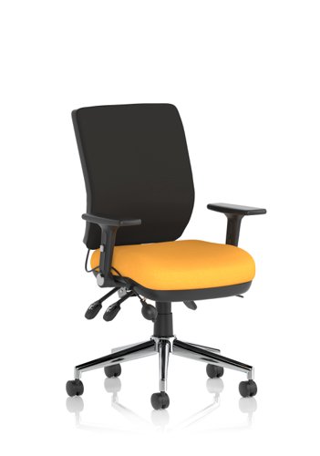 Chiro Medium Back With Height Adjustable And Folding Arms Bespoke Colour Seat Senna Yellow