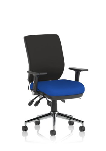 Chiro Medium Back With Height Adjustable And Folding Arms Bespoke Colour Seat Stevia Blue