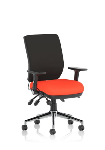 Chiro Medium Back With Height Adjustable And Folding Arms Bespoke Colour Seat Tabasco Orange