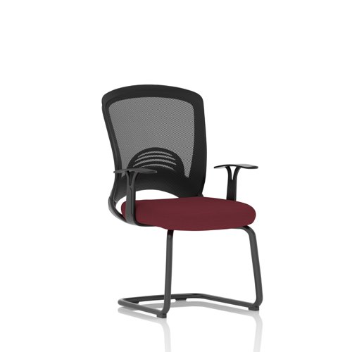 Astro Mesh Back Visitor Cantilever Leg Bespoke Fabric Seat Ginseng Chilli - KCUP2009 Visitors Chairs 16960DY