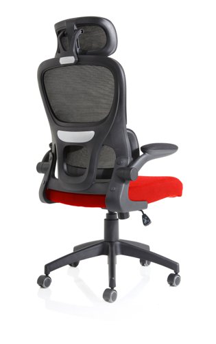 Iris Mesh Back Task Operator Office Chair Bespoke Bergamot Cherry Fabric Seat With Headrest - KCUP2032