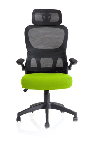 Iris Mesh Back Task Operator Office Chair Bespoke Myrrh Green Fabric Seat With Headrest - KCUP2033 19172DY