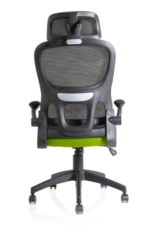 Iris Mesh Back Task Operator Office Chair Bespoke Myrrh Green Fabric Seat With Headrest - KCUP2033  19172DY