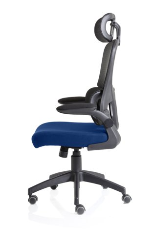 Iris Mesh Back Task Operator Office Chair Bespoke Stevia Blue Fabric Seat With Headrest - KCUP2034 19179DY