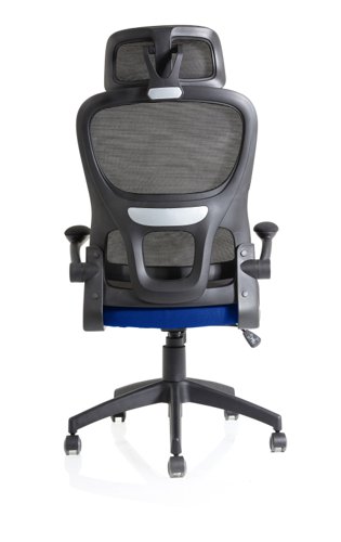 Iris Mesh Back Task Operator Office Chair Bespoke Stevia Blue Fabric Seat With Headrest - KCUP2034  19179DY