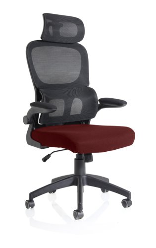 Iris Mesh Back Task Operator Office Chair Bespoke Gnseng Chilli Fabric Seat With Headrest - KCUP2037  19200DY