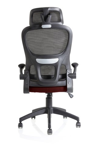 19200DY - Iris Mesh Back Task Operator Office Chair Bespoke Gnseng Chilli Fabric Seat With Headrest - KCUP2037