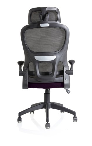 19214DY - Iris Mesh Back Task Operator Office Chair Bespoke Tansy Purple Fabric Seat With Headrest - KCUP2039