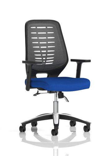 Relay Task Operator Chair Bespoke Colour Silver Back Stevia Blue With Height Adjustable Arms