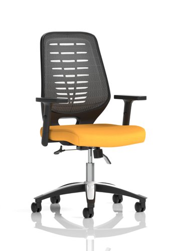 Relay Task Operator Chair Bespoke Colour Silver Back Senna Yellow With Height Adjustable Arms