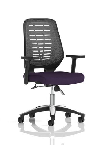 Relay Task Operator Chair Bespoke Colour Silver Back Tansy Purple With Height Adjustable Arms
