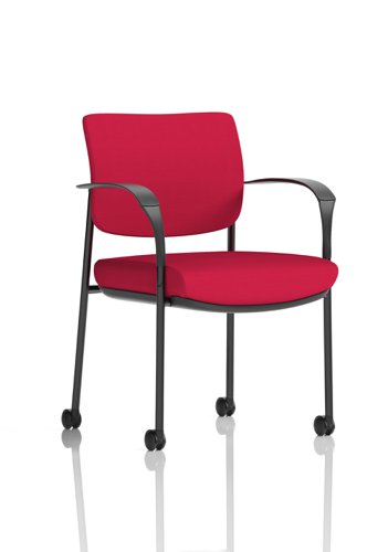 Brunswick Deluxe Black Frame Bespoke Colour Back And Seat Bergamot Cherry With Arms With Castors