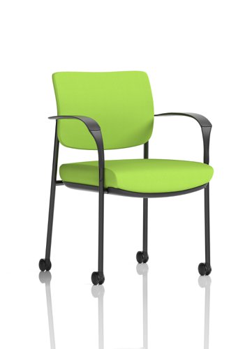 Brunswick Deluxe Black Frame Bespoke Colour Back And Seat Myrrh Green With Arms With Castors