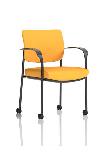 Brunswick Deluxe Black Frame Bespoke Colour Back And Seat Senna Yellow With Arms With Castors