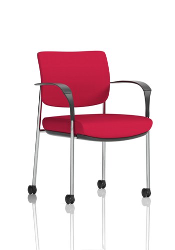 Brunswick Deluxe Chrome Frame Bespoke Colour Back And Seat Bergamot Cherry With Arms With Castors