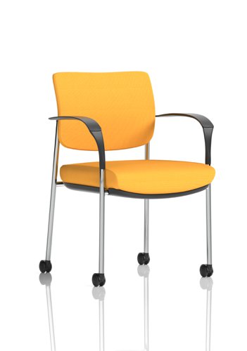 Brunswick Deluxe Chrome Frame Bespoke Colour Back And Seat Senna Yellow With Arms With Castors