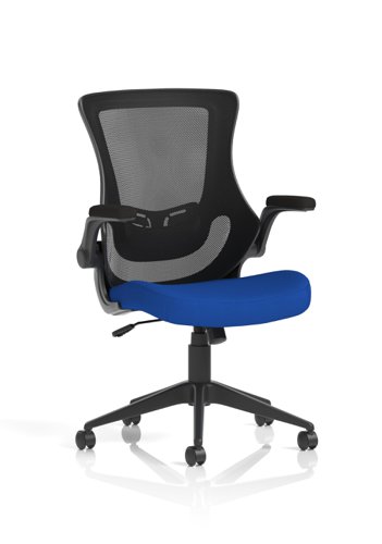 Orbit Black Mesh Back Chair Bespoke Colour Seat Stevia Blue