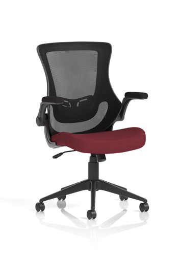 Orbit Black Mesh Back Chair Bespoke Colour Seat Ginseng Chilli