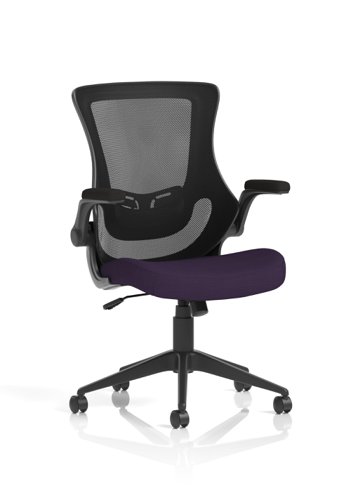 Orbit Black Mesh Back Chair Bespoke Colour Seat Tansy Purple