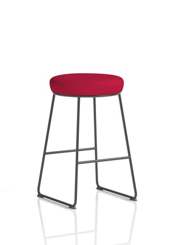 Turin Stool Black Frame Bespoke Colour Bergamot Cherry Seat Pad