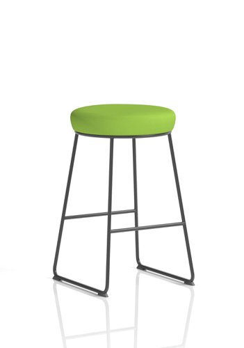 Turin Stool Black Frame Bespoke Myrrh Green Seat Pad