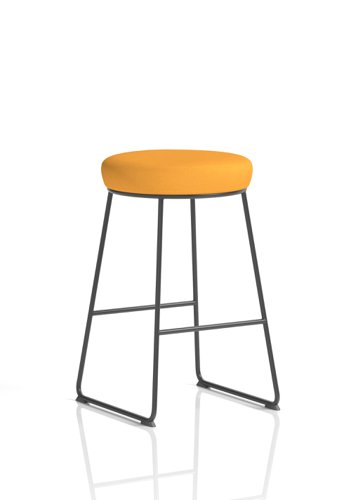 Turin Stool Black Frame Bespoke Senna Yellow Seat Pad