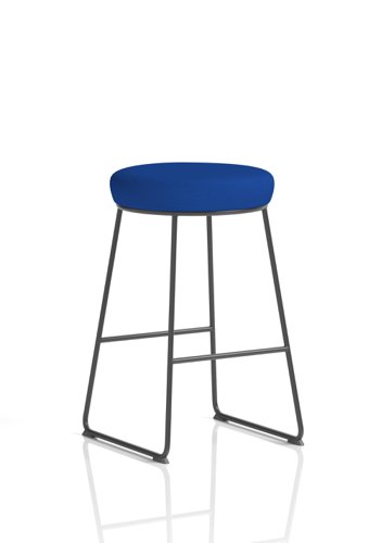 Turin Stool Black Frame Bespoke Stevia Blue Seat Pad