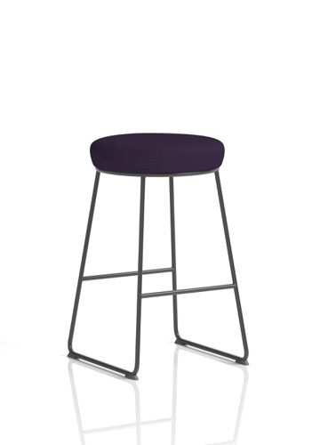 Turin Stool Black Frame Bespoke Tansy Purple Seat Pad