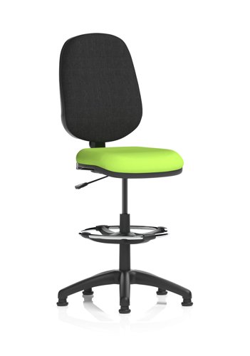 Eclipse Plus I Lever Task Operator Chair With High Rise Draughtsman Kit Bespoke Colour Seat Myrrh Green
