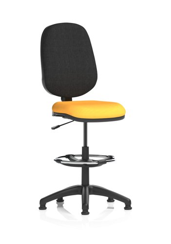 Eclipse Plus I Lever Task Operator Chair With High Rise Draughtsman Kit Bespoke Colour Seat Senna Yellow