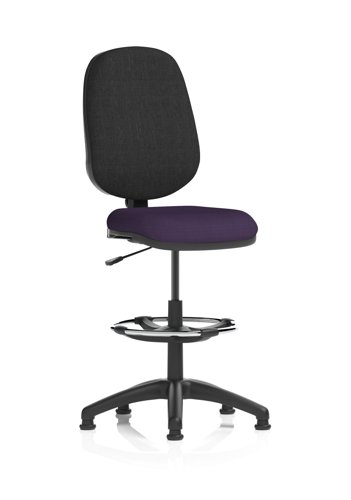 Eclipse Plus I Lever Task Operator Chair With High Rise Draughtsman Kit Bespoke Colour Seat Tansy Purple