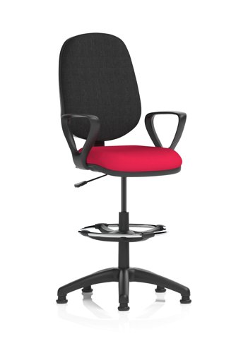 Eclipse Plus I Lever Task Operator Chair With High Rise Draughtsman Kit With Loop Arms Bespoke Colour Seat Bergamot Cherry
