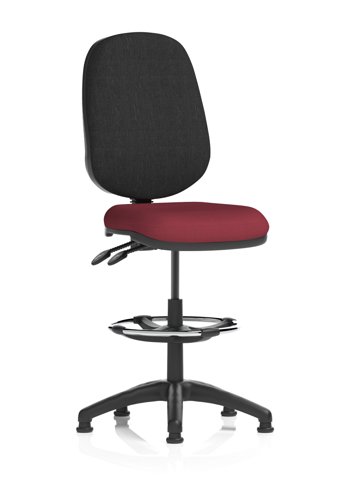 Eclipse Plus II Lever Task Operator Chair With High Rise Draughtsman Kit Bespoke Colour Seat Ginseng Chilli