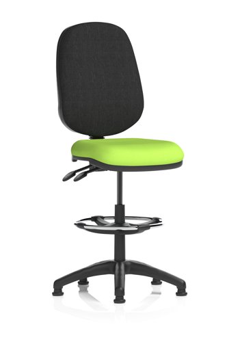 Eclipse Plus II Lever Task Operator Chair With High Rise Draughtsman Kit Bespoke Colour Seat Myrrh Green