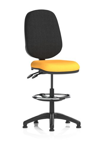 Eclipse Plus II Lever Task Operator Chair With High Rise Draughtsman Kit Bespoke Colour Seat Senna Yellow