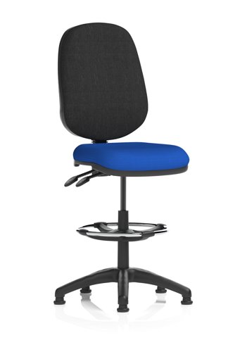 Eclipse Plus II Lever Task Operator Chair With High Rise Draughtsman Kit Bespoke Colour Seat Stevia Blue