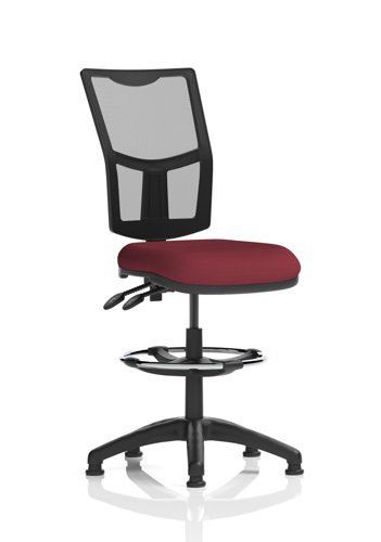 Eclipse Plus II Lever Task Operator Chair Mesh Back With High Rise Draughtsman Kit Bespoke Colour Seat Ginseng Chilli
