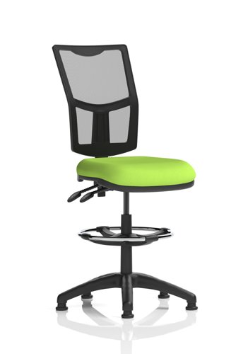 Eclipse Plus II Lever Task Operator Chair Mesh Back With High Rise Draughtsman Kit Bespoke Colour Seat Myrrh Green