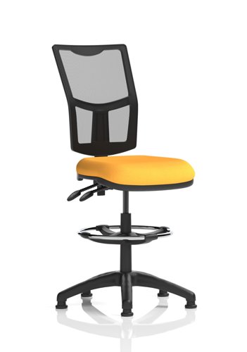 Eclipse Plus II Lever Task Operator Chair Mesh Back With High Rise Draughtsman Kit Bespoke Colour Seat Senna Yellow