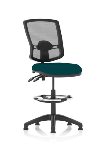 Eclipse Plus II Lever Task Operator Chair Deluxe Mesh Back With High Rise Draughtsman Kit Bespoke Colour Seat Maringa Teal