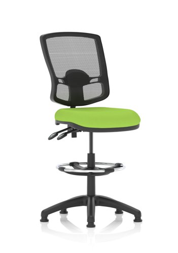 Eclipse Plus II Lever Task Operator Chair Deluxe Mesh Back With High Rise Draughtsman Kit Bespoke Colour Seat Myrrh Green