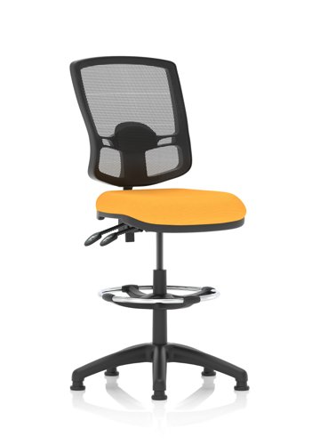 Eclipse Plus II Lever Task Operator Chair Deluxe Mesh Back With High Rise Draughtsman Kit Bespoke Colour Seat Senna Yellow