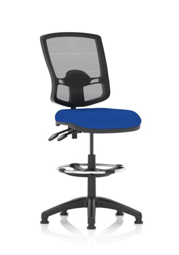 Eclipse Plus II Lever Task Operator Chair Deluxe Mesh Back With High Rise Draughtsman Kit Bespoke Colour Seat Stevia Blue