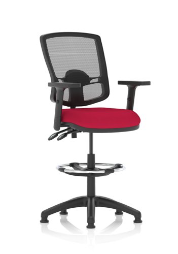 Eclipse Plus II Lever Task Operator Chair Deluxe Mesh Back High Rise Draughtsman Kit With Height Adjustable Arms Bespoke Colour Seat Bergamot Cherry